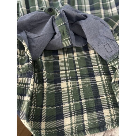 Ll Bean Men’s Thermal Shacket Green Plaid Size Large TALL Work Shirt Outdoor - Picture 11 of 13